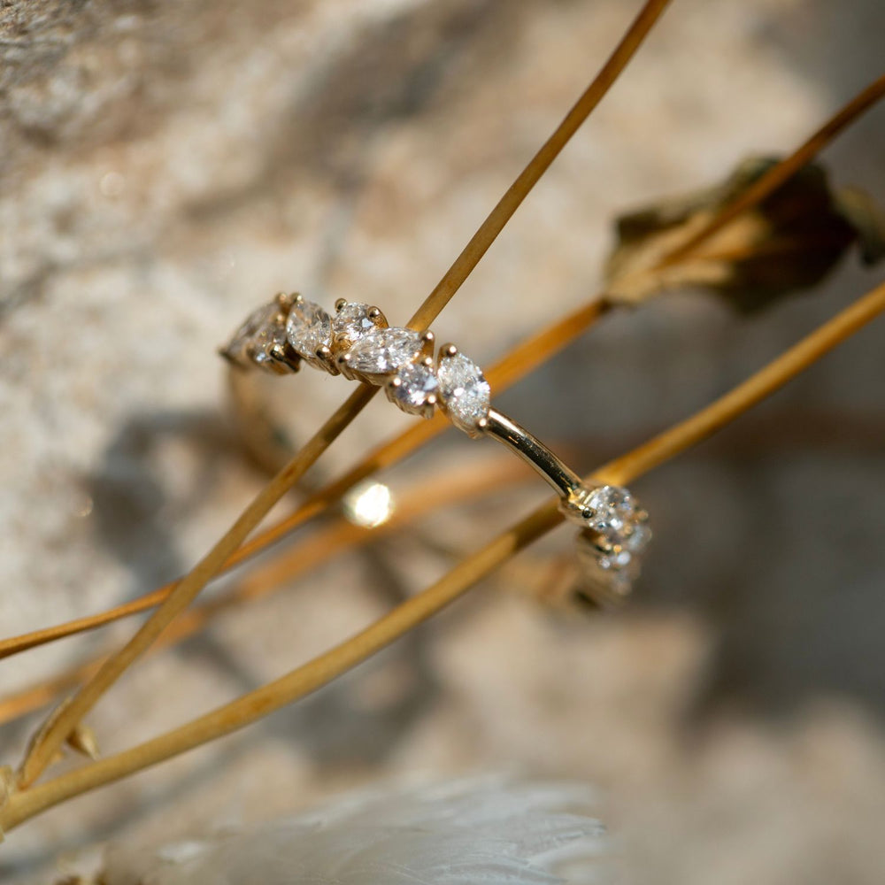 Marquise Cluster Gap Ring (Earth Mined) - Consider the Wldflwrs