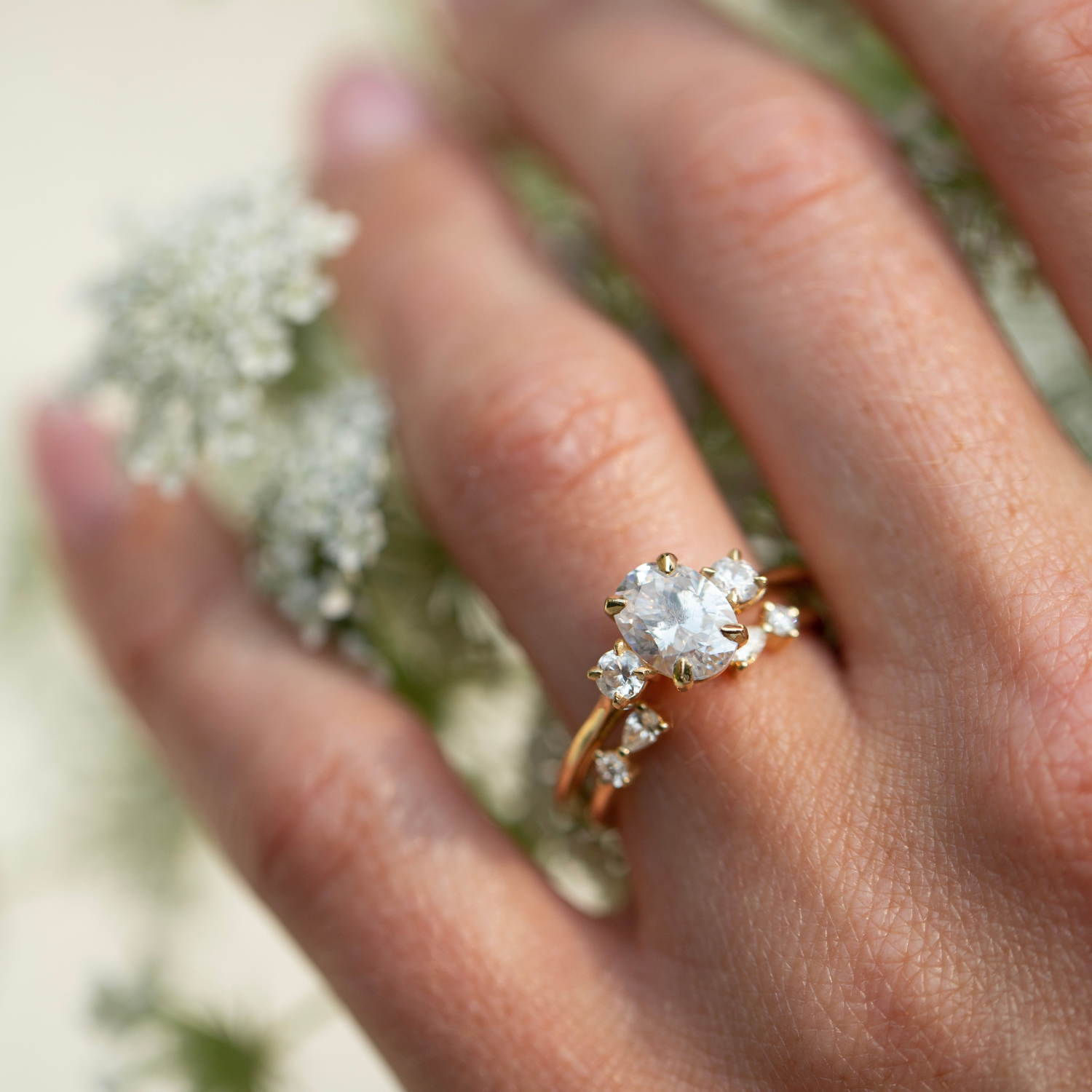 Pear Blossom Cuff Diamond Ring (Lab Grown) - Consider the Wldflwrs