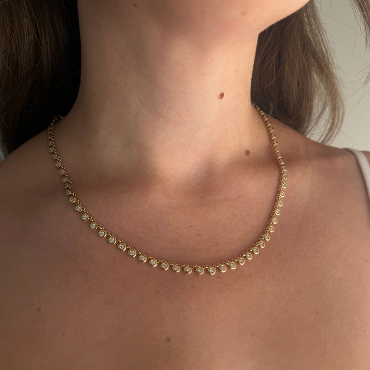 Bezel Diamond Tennis Necklace