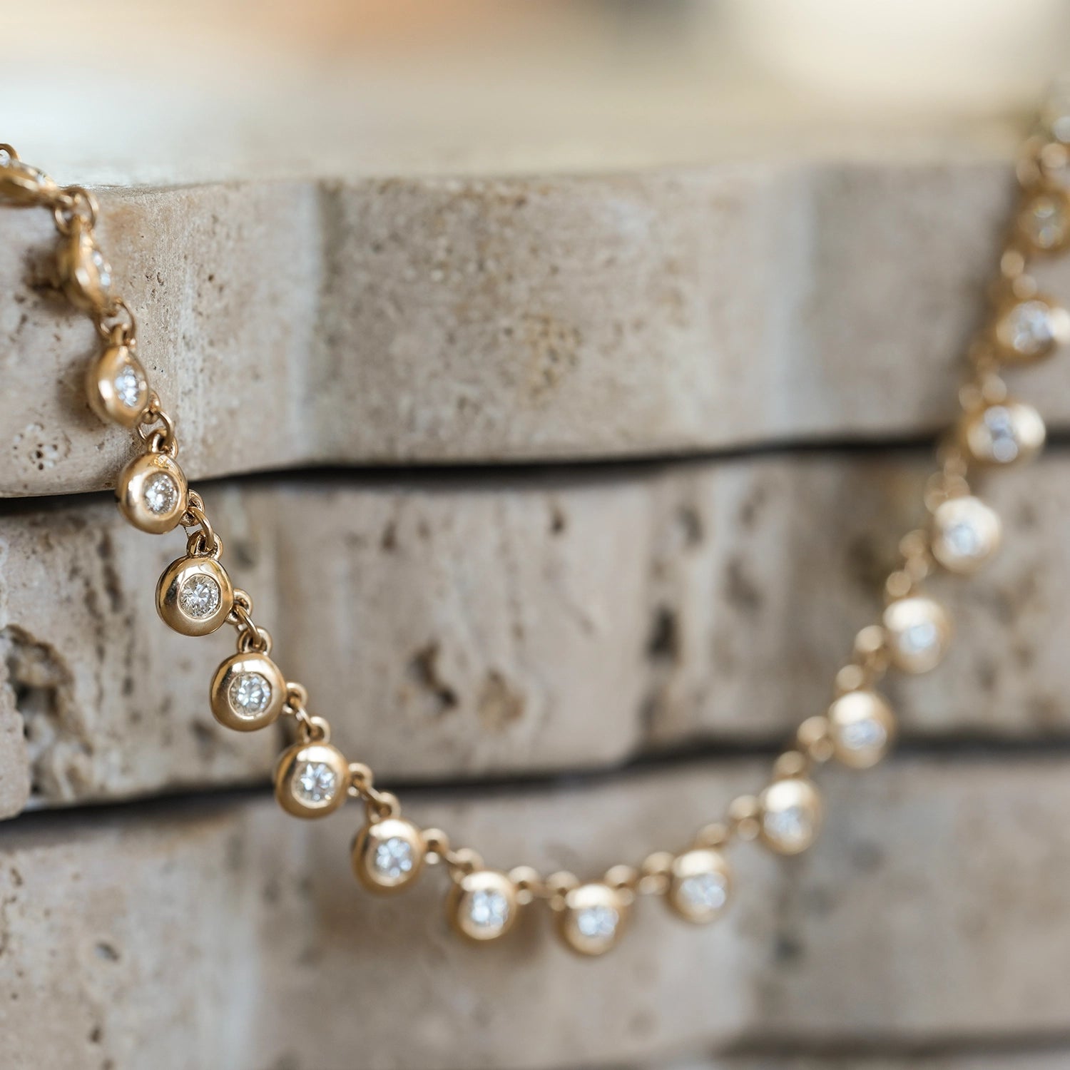 Bezel Diamond Tennis Necklace - Consider the Wldflwrs