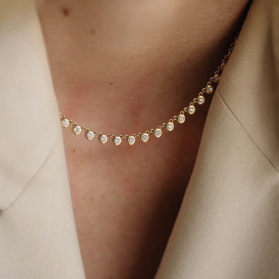 Bezel Diamond Tennis Necklace - Consider the Wldflwrs
