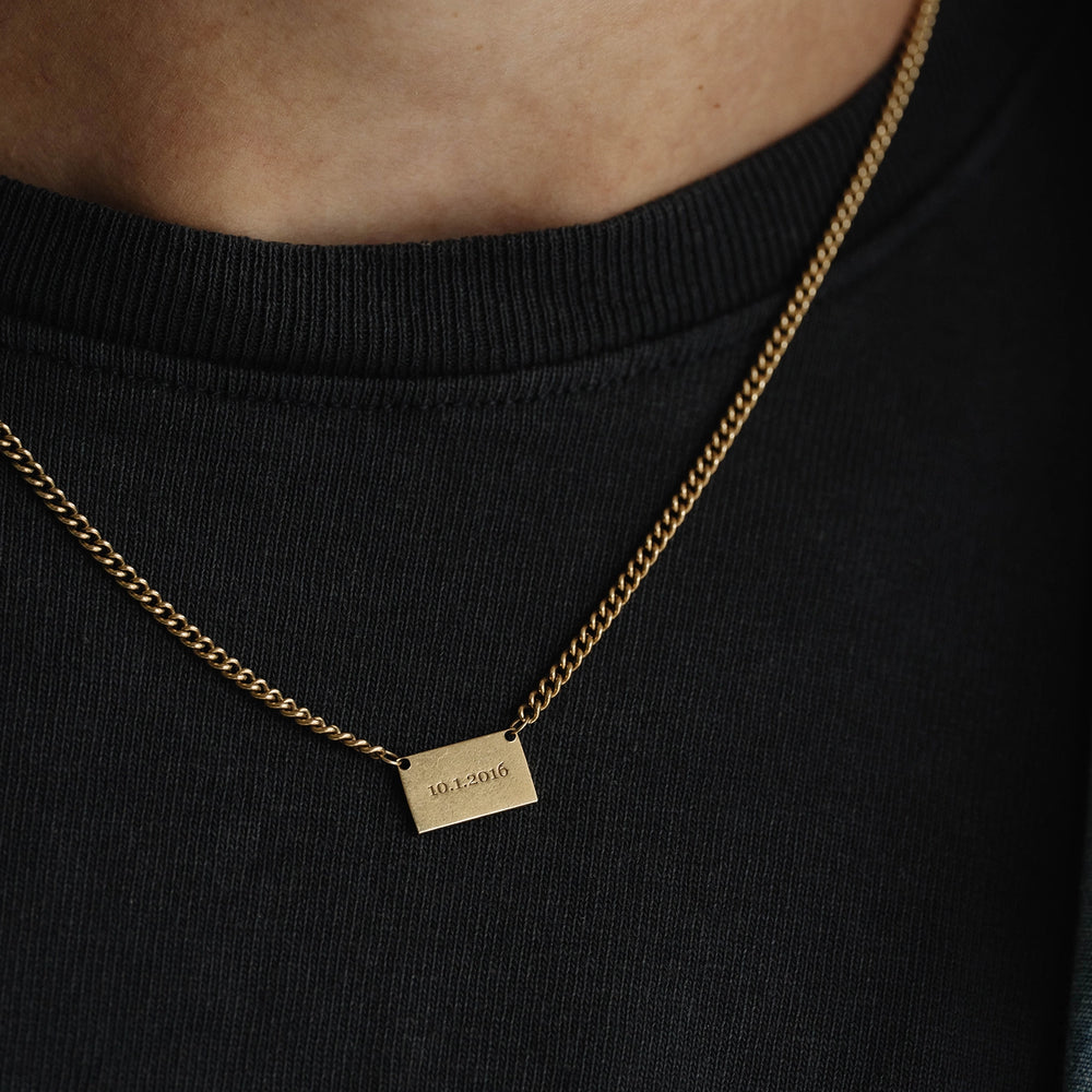 Golden Envelope Curb Necklace - Consider the Wldflwrs