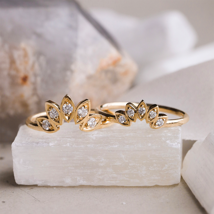 Large Water Lily Diamond Ring (Earth Mined) - Consider the Wldflwrs