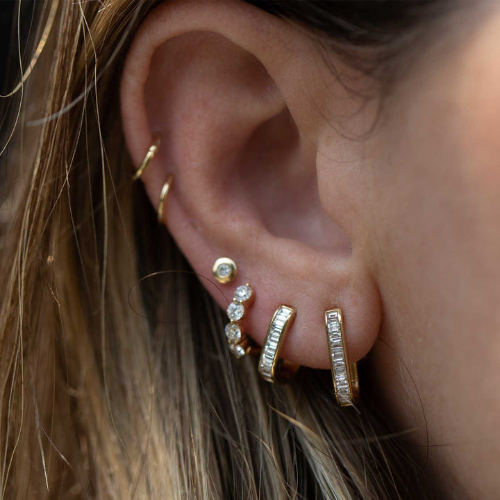 Diamond Baguette Jumbo Lola Hoop Earrings - Consider the Wldflwrs