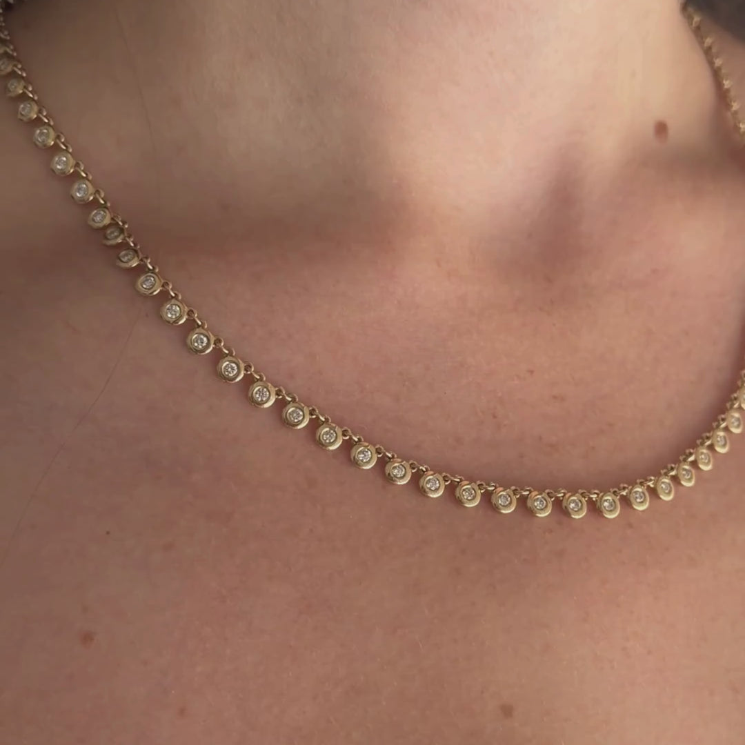 Bezel Diamond Tennis Necklace