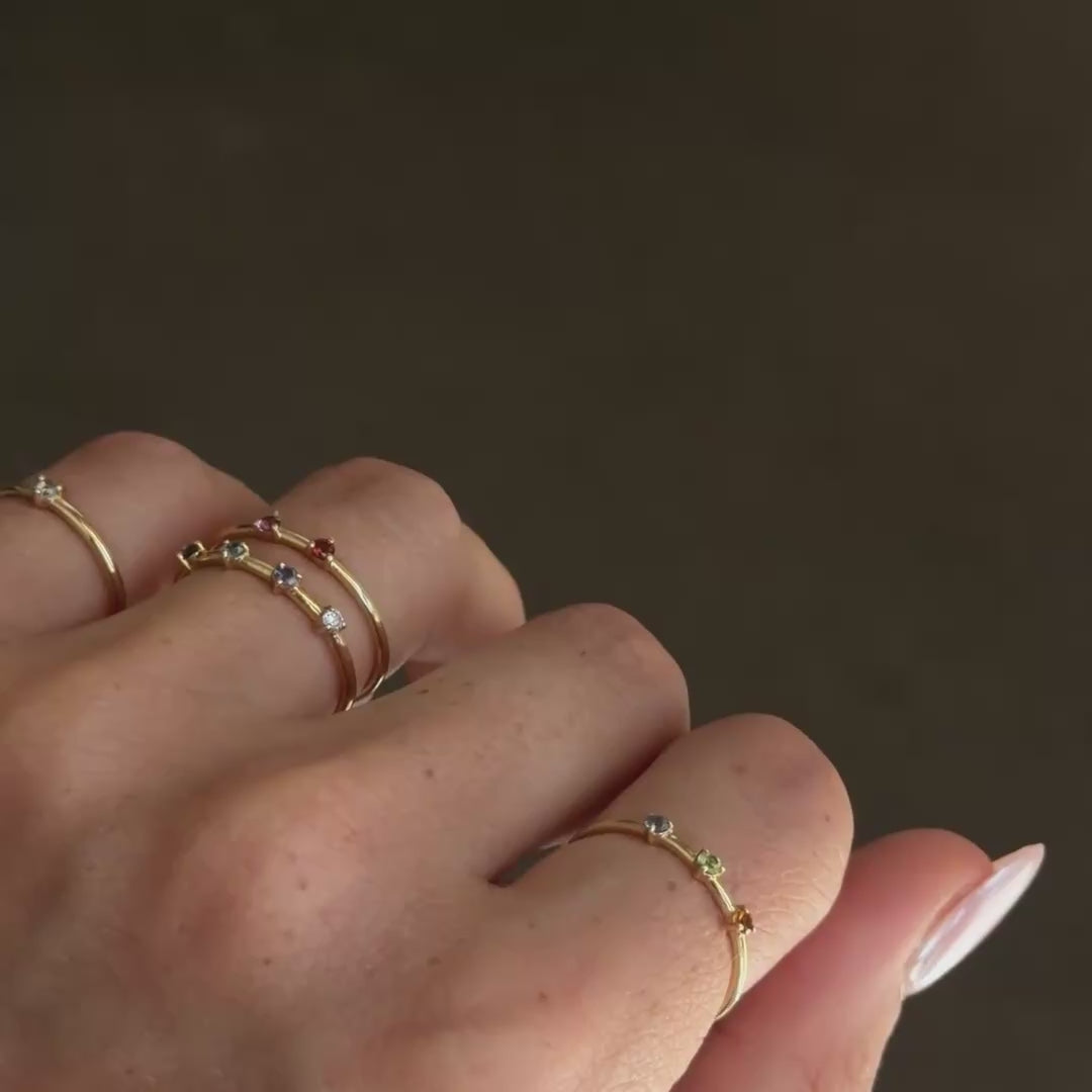 Three Birthstone Stacker