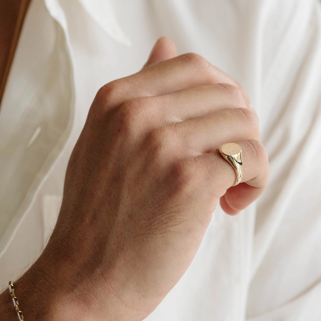 Die Struck Small Oval Signet Ring - Consider the Wldflwrs