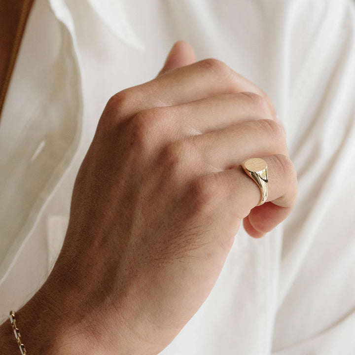 Die Struck Small Oval Signet Ring - Consider the Wldflwrs