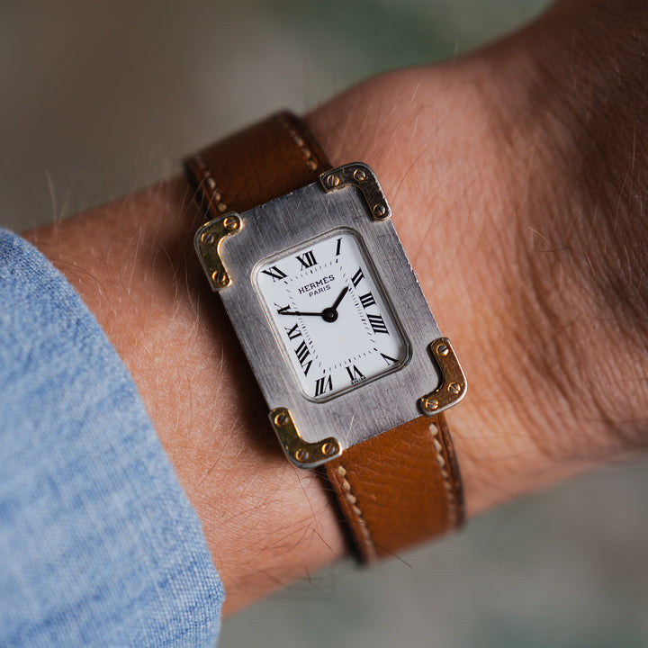 Hermès Croisière Two Tone Roman Dial Tank - Consider the Wldflwrs