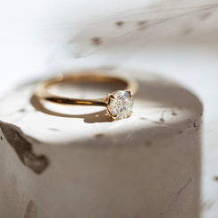 Earth-Mined Eucalyptus Engagement Ring