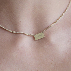 Golden Envelope Curb Necklace
