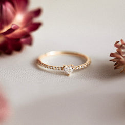 Pavé Heart Diamond Stacker | Rings | Consider the Wldflwrs