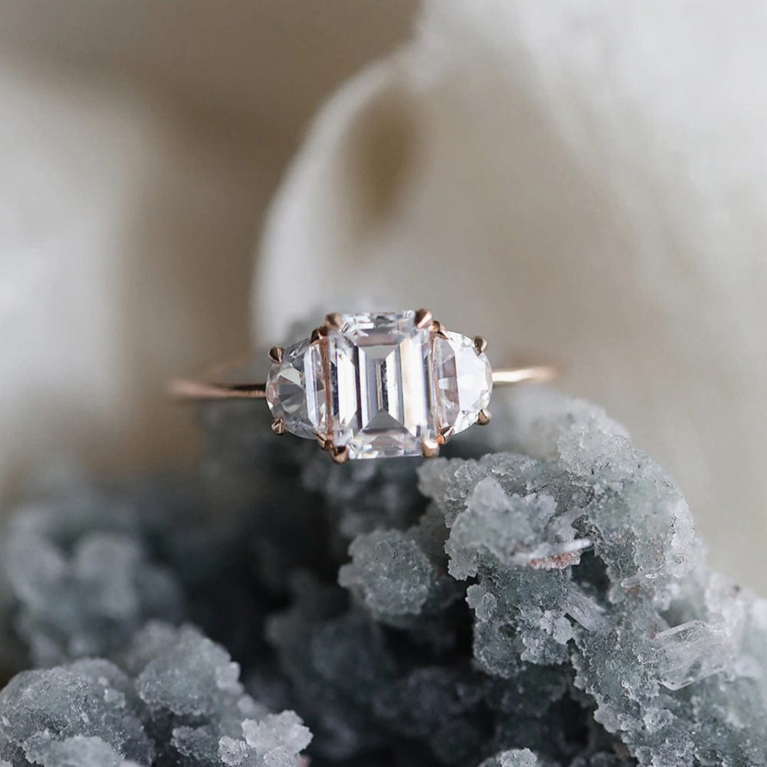 Varsha Engagement Ring (Earth Mined Side Diamonds) - Consider the Wldflwrs