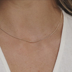 Skinny Mineral Curb Chain Necklace