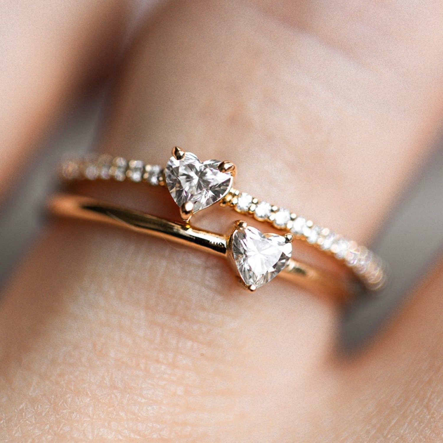 Pavé Heart Diamond Stacker | Rings | Consider the Wldflwrs