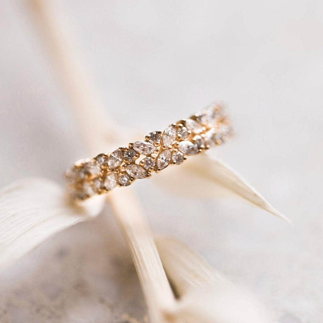 Double Petite Cluster Diamond Ring (Earth Mined) - Consider the Wldflwrs