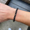 Large Matte Black Ceramic Stretch Bracelet - Consider the Wldflwrs
